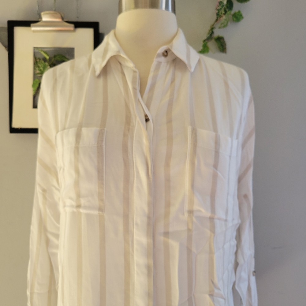 Anthropologie Maeve Sandbridge Button Down Tie‎ Front Top XS - Picture 6 of 16